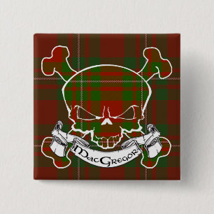 MacGregor Tartan-Schädel Button