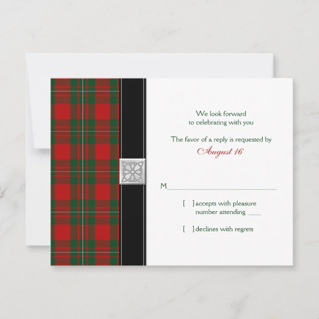MacGregor Tartan Wedding Reply Card RSVP Karte (Vorderseite)