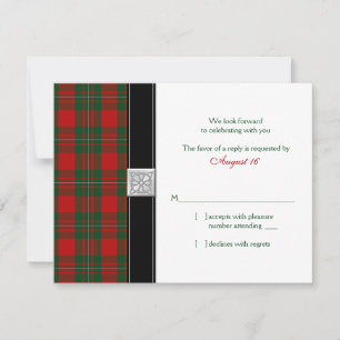 MacGregor Tartan Wedding Reply Card RSVP Karte