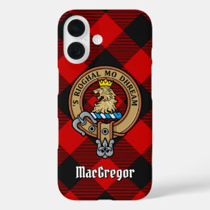 MacGregor Wappen über Rob Roy Tartan iPhone Case