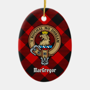 MacGregor Wappen über Rob Roy Tartan Keramik Ornament