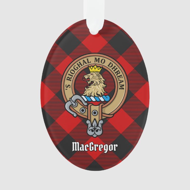MacGregor Wappen über Rob Roy Tartan Ornament (Vorderseite)