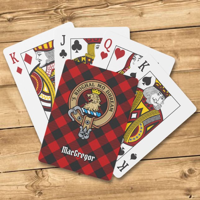 MacGregor Wappen über Rob Roy Tartan Spielkarten (Von Creator hochgeladen)