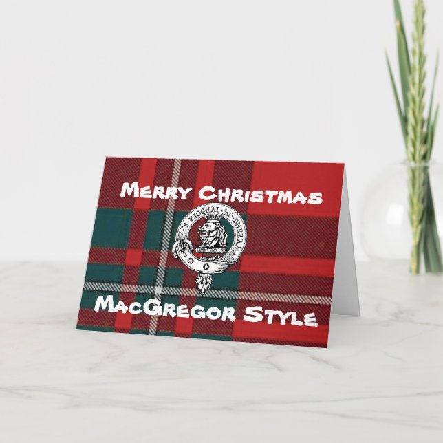 MacGregor Weihnachtskarte Tartan Feiertagskarte (Vorderseite)