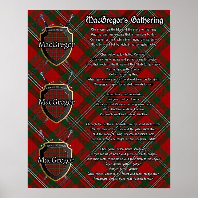 MacGregors Ansammlung Clan Tartan Print Poster (Vorne)
