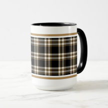 MacGuinness Tartan Black und Brown Irish Kariert