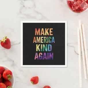 Mach Amerika wieder freundlich Regenbogen LGBTQ Sc Serviette