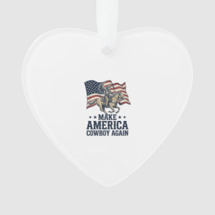 Mach Amerika wieder zum Cowboy-Land Patriotisches Ornament