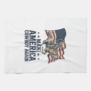 Mach Amerika wieder zum Cowboy Patrioten Western S Geschirrtuch