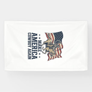 Mach Amerika wieder zum Cowboy Patriotisches Weste Banner