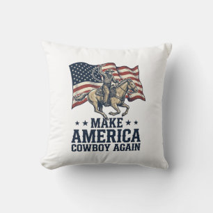 Mach Amerika wieder zum Cowboy Patriotisches Weste Kissen