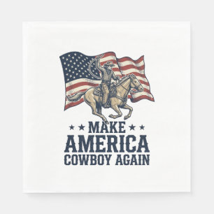 Mach Amerika wieder zum Cowboy Patriotisches Weste Serviette