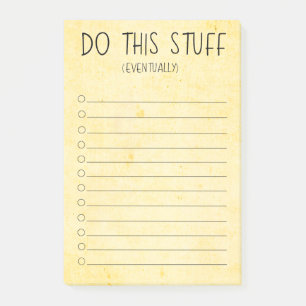 Mach das Zeug irgendwann Post-it Klebezettel