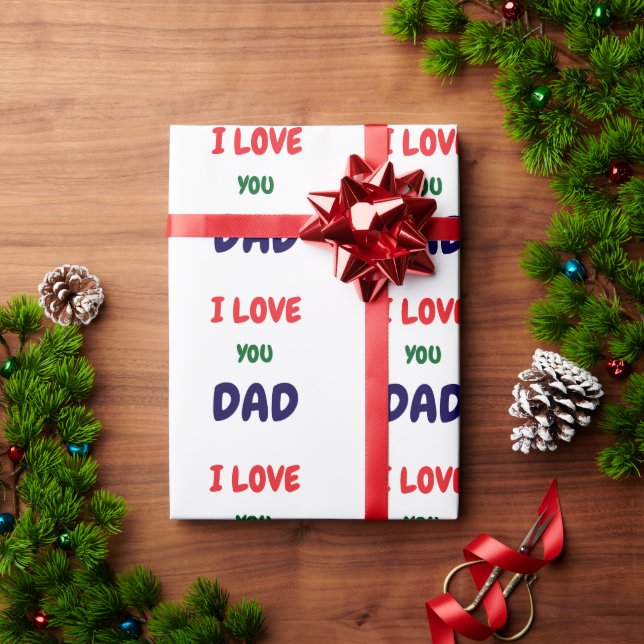 Mach dein eigenes benutzerdefiniertes Ich liebe di Geschenkpapier (Feiertagsgeschenk)