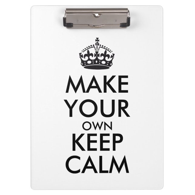 Mach dein eigenes Keep Calm - schwarz Klemmbrett (Vorderseite)