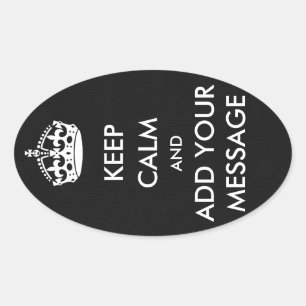 Mach deine eigenen Keep-Calm-Aufkleber Ovaler Aufkleber