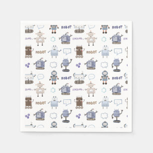 Mach dich bereit für Spaß Roboter Kinder Alles Gut Serviette