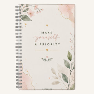 Mach dich selbst zur Priorität Florales Botanik-No Notizbuch