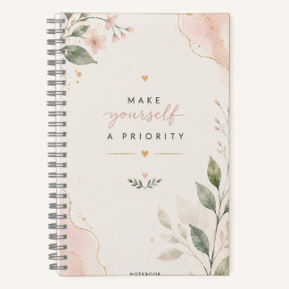 Mach dich selbst zur Priorität Florales Botanik-No Notizbuch