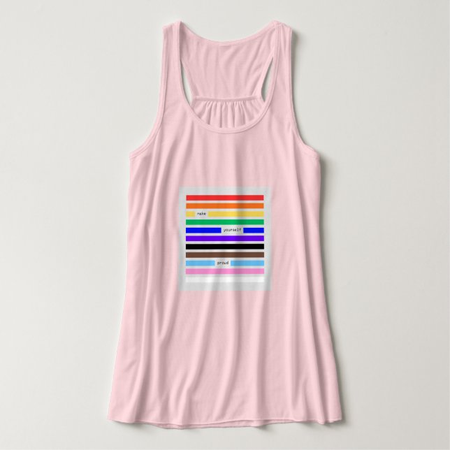 Mach dich stolz Regenbogen-Redaktion Pride 2026 Tank Top (Design Vorderseite)