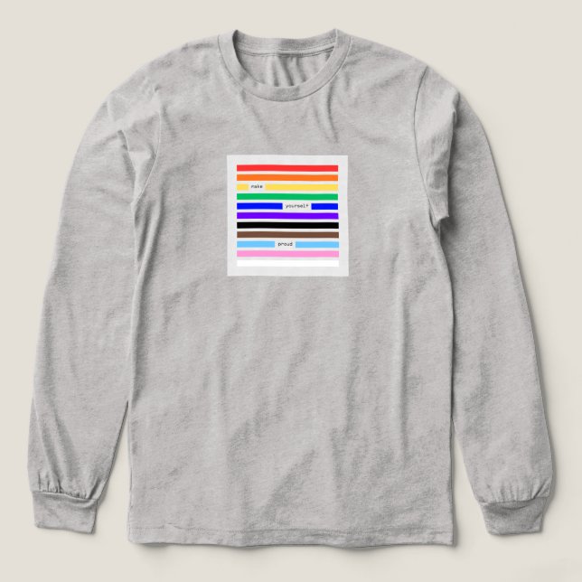 Mach dich stolz Regenbogen-Redaktion Pride 2026 Tri-Blend Shirt (Design Vorderseite)