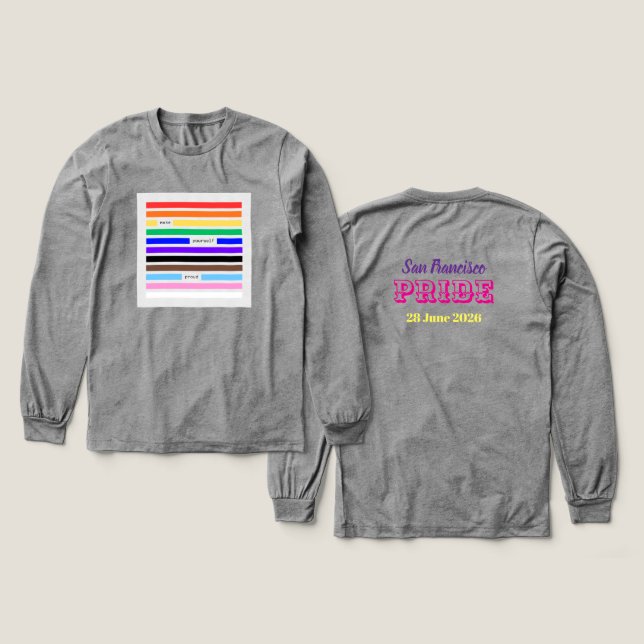 Mach dich stolz Regenbogen-Redaktion Pride 2026 Tri-Blend Shirt (Design Vorderseite & Rückseite)