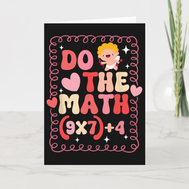 Mach die Mathe-Gleichung Valentinstag Mathe-Lehrer Karte (Vorderseite)