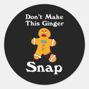 Mach dieses Ingwer-Snap-Rotschopf-Geschenk zu Weih Runder Aufkleber