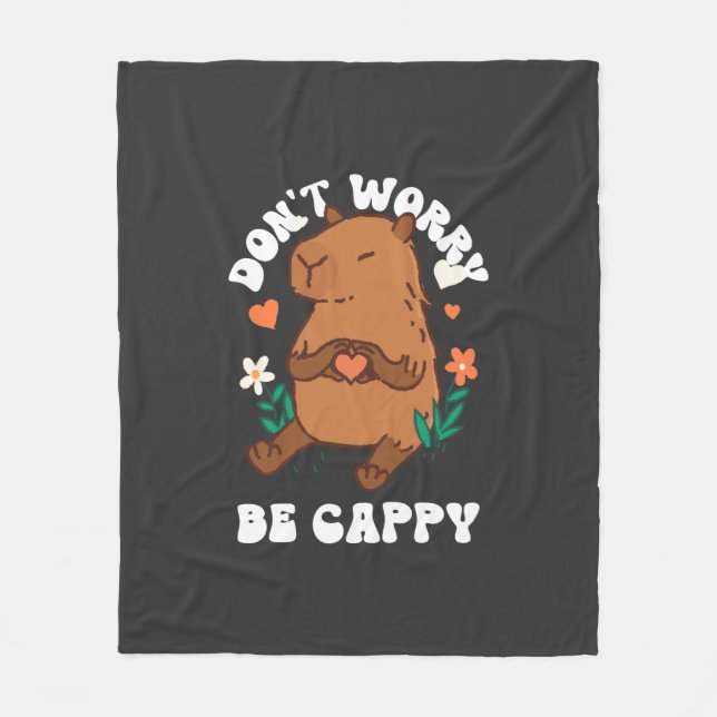 Mach dir keine Sorgen, sei Cappy  Fleecedecke (Vorderseite)