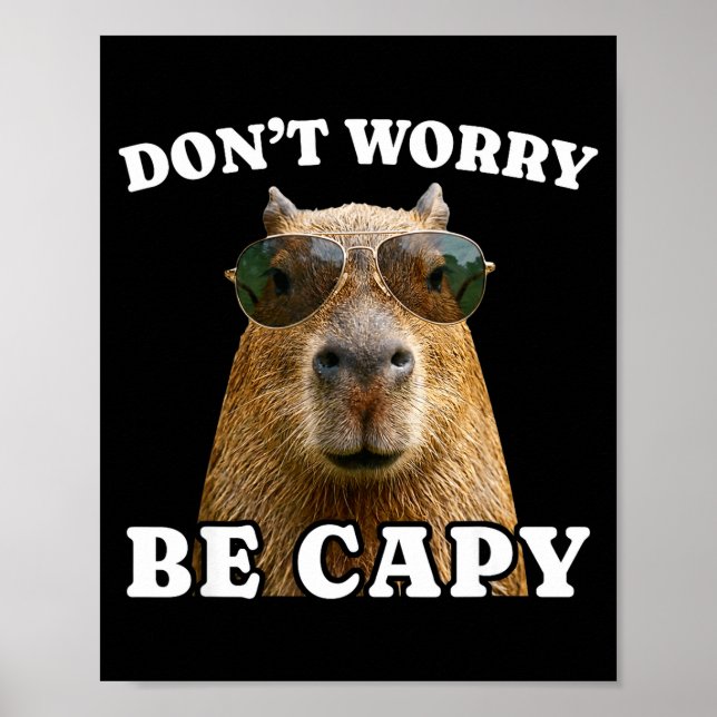 Mach dir keine Sorgen, sei capy lustige Capybara  Poster (Vorne)