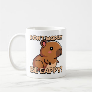 Mach dir keine Sorgen, sei glücklich! Niedlich Cap Kaffeetasse
