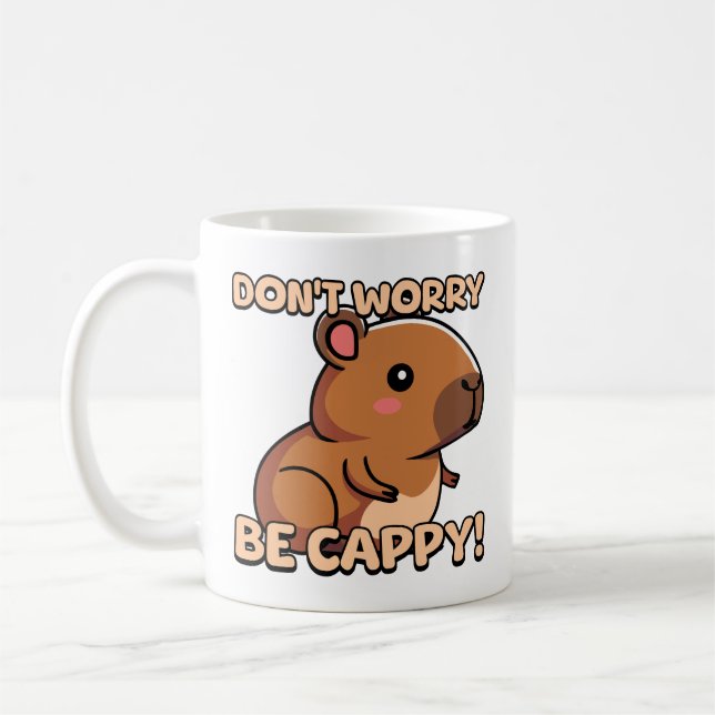 Mach dir keine Sorgen, sei glücklich! Niedlich Cap Kaffeetasse (Links)