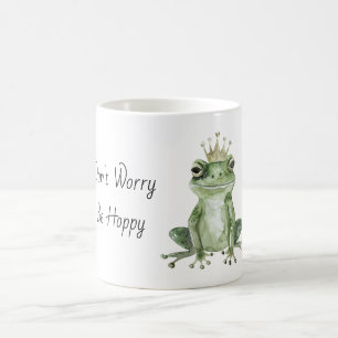 Mach dir keine Sorgen, sei hoppy grüner Frosch Kaffeetasse