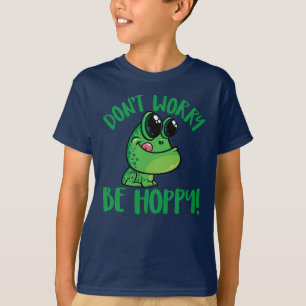 Mach dir keine Sorgen, sei hoppy, lächelnder Carto T-Shirt