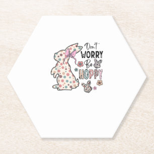 Mach dir keine Sorgen um Hoppy Happy Oaster Rabbit Untersetzer