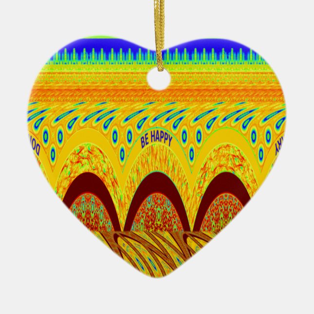 Mach dir keine Sorgen, wenn du glücklich bist beim Keramik Ornament (Vorne)