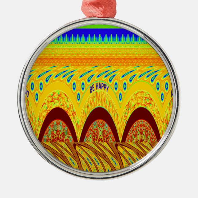 Mach dir keine Sorgen, wenn du glücklich bist beim Silbernes Ornament (Vorne)