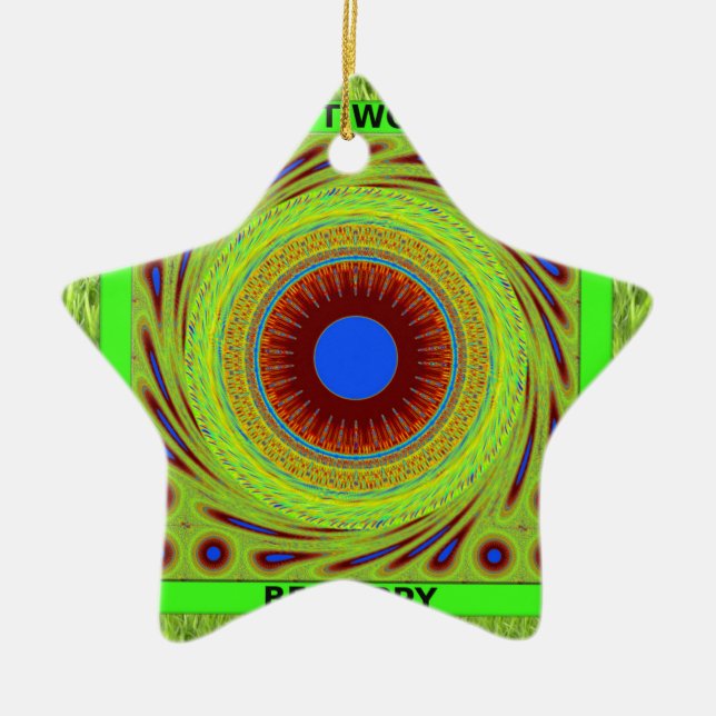 Mach dir keine Sorgen, wenn du glücklich bist. Keramik Ornament (Vorne)