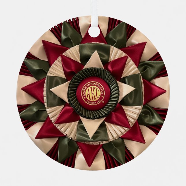 MACH Dog Rosette Custom Christmas Ornament Aus Metall (Vorderseite)