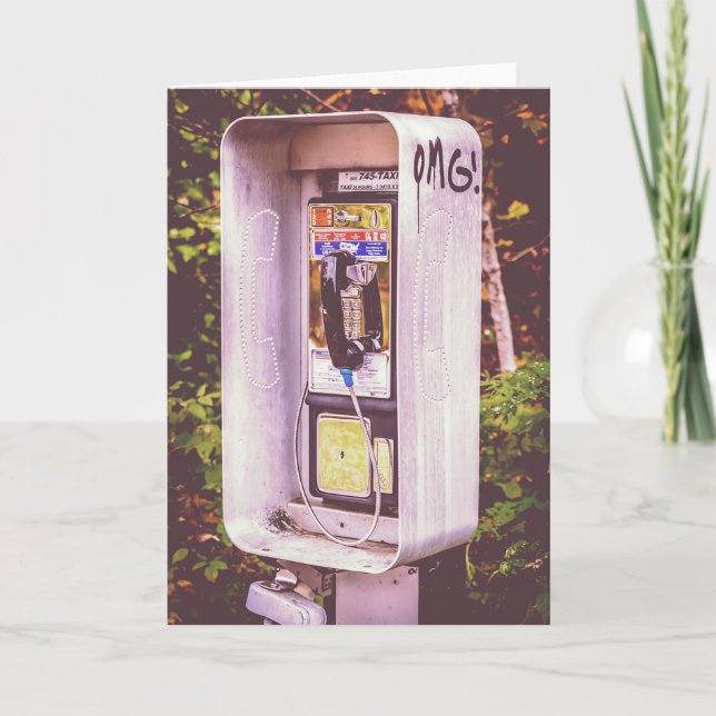 MACH! Eine Pay Phone Grußkarte Karte (Vorderseite)