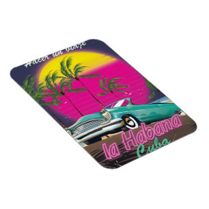 Mach eine Reise nach Kuba Reto 1985 Poster Magnet