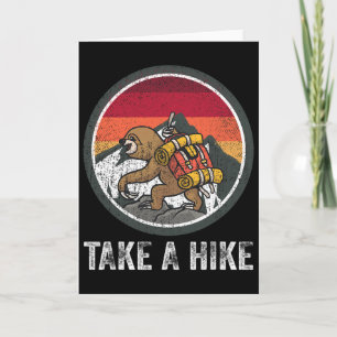 Mach einen Spaziergang Retro-Hiker Faultier Wander Karte