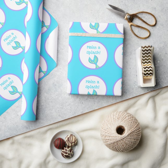 Mach einen Splash! Babyblau Geschenkpapier (Kunsthandwerk)