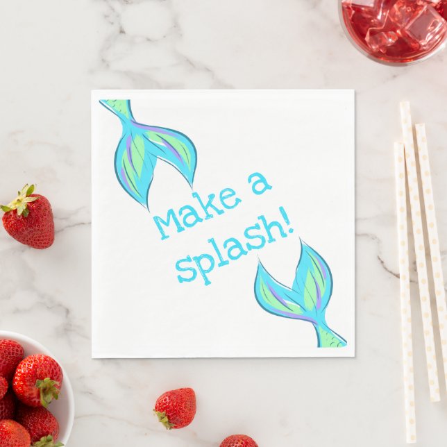 Mach einen Splash! Babyblau Serviette (Beispiel)