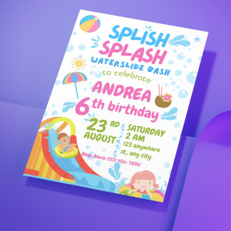 Mach einen Splash! Pool Party Geburtstagseinladung Einladung