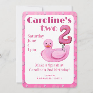 Mach einen Spritzer Gummiente 2. Geburtstagseinlad Einladung