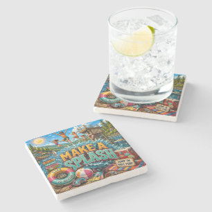 Mach einen Spritzer Steinuntersetzer