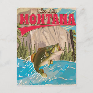 Mach einen Trip - Vintage-Reiseplakat Montana Postkarte