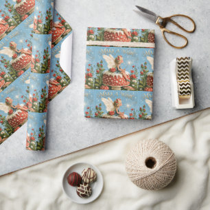 "Mach einen Wunsch" Fantasyfee auf einem Pilz Geschenkpapier