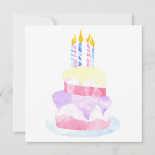Mach einen Wunsch   Wasserfarbe Glücklicher Geburt Feiertagskarte